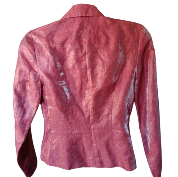 Cache Metallic Red Hook Metal Button Lined Blazer SZ 4 - Picture 2 of 7